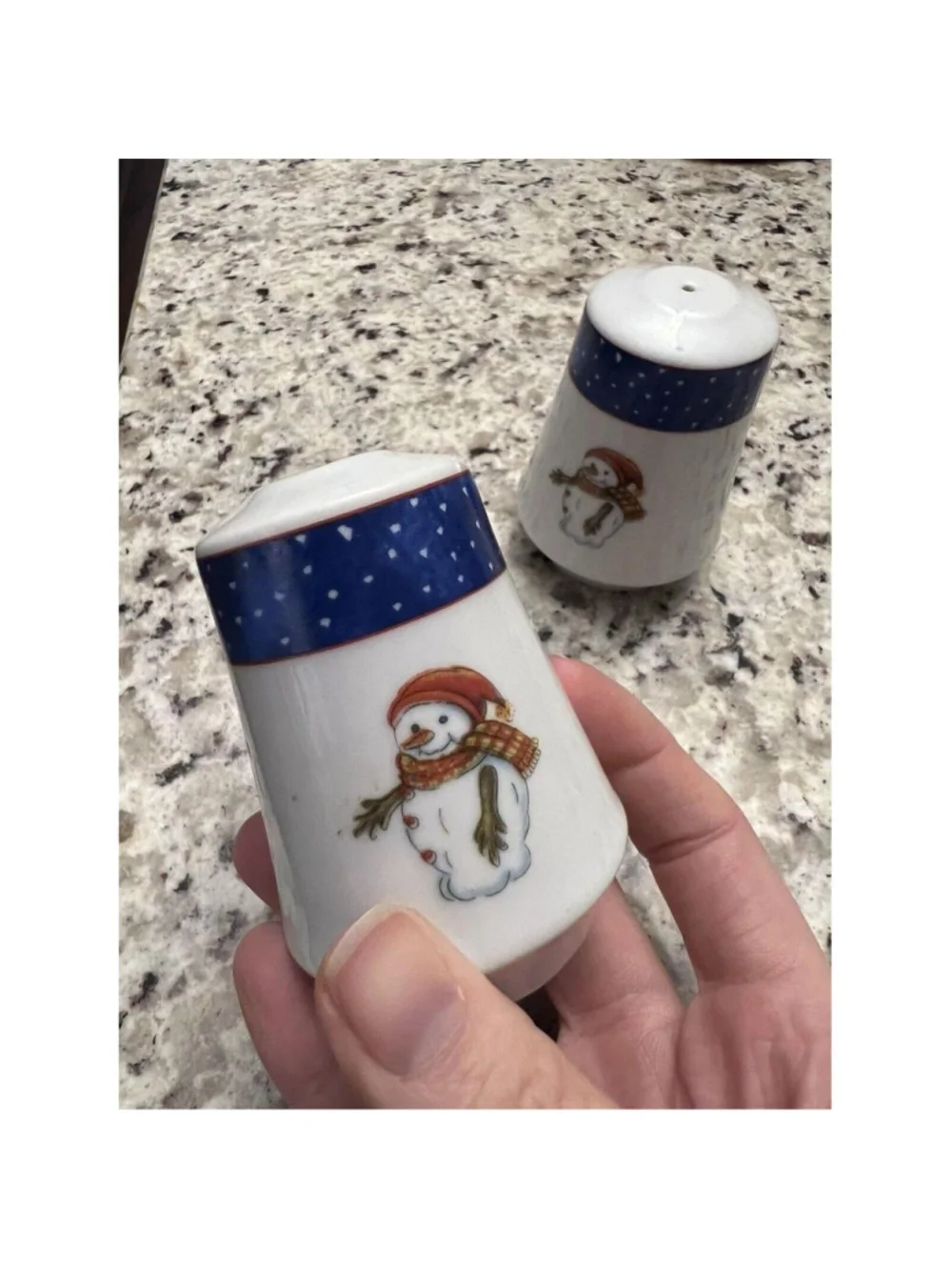VTG Christmas Tree Snowman Salt Pepper Shaker Set, One Size